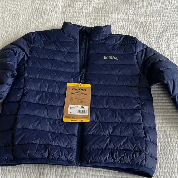Eddie Bauer Navy Blue Youth Down Jacket - NWT - Picture 3 of 8
